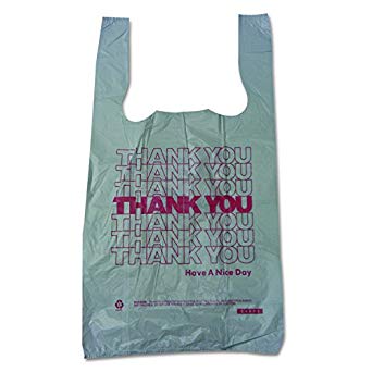 Barnes Paper Company 10519THYOU Thank You High-Density Shopping Bags, 10w x 5d x 19h, White (Case of 2000)