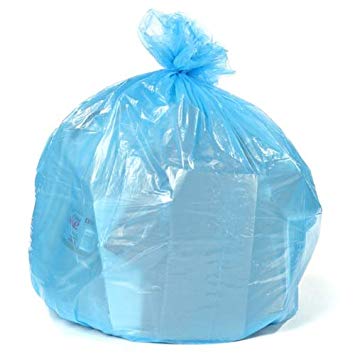 Plasticplace Blue Recycling Bags 40 Gallon 23x10x46 1.2 Mil 100 per Case