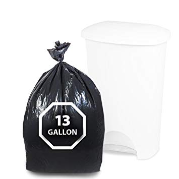 Dualplex Tall Kitchen Trash Bags 13 Gallon 200 Count Black Garbage Bag 24” X 31”