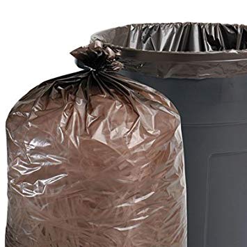 Stout T2424B10 100% Recycled Plastic Garbage Bags 7-10gal 1mil 24 x 24 Brown/Black 250/CT