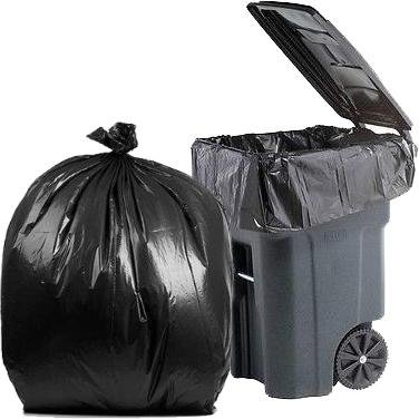 PlasticMill 95 Gallon, Black, 2 Mil, 61x68, 30 Bags/Case, Heavy Duty, Garbage Bags/Trash Can Liners.