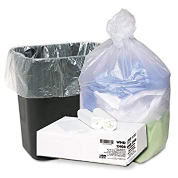 Webster Webster Ultra Plus Clear Flat-Bottom Trash Bags, 10 Gallon, 8 Micron, Case of 1000 (WBI2408)...