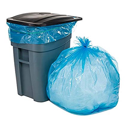 Plasticplace 65 Gallon Blue Trash Bags, 50x48, 1.5MIL 100/Case