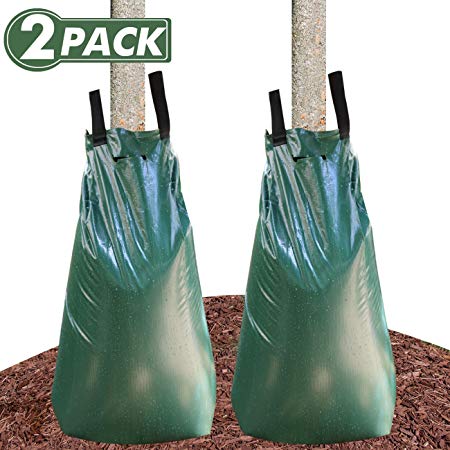 Tree Watering Bag 20 Gallon Watering Bag for Trees with Heavy Duty Zipper Premium PVC Tree Bags Slow Release Drippers Bag for Trees (2)