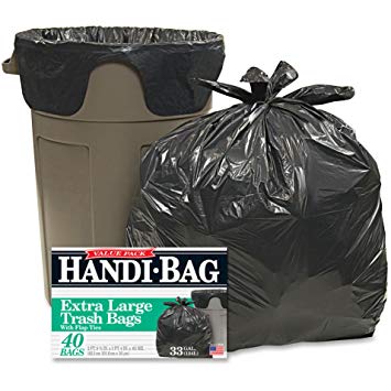 Handi-Bag Wastebasket Super Value Pack, 33 gal, 40 ct, Black
