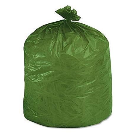 Stor-A-File G3340E11 Eco-Degradable Plastic Trash Garbage Bag, 33gal, 1.1mil, 33 x 40, Green, 40/Box