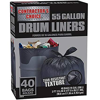Contractor's Choice Trash Bags 55 Gallon 40 Count