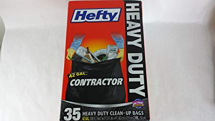 Hefty Contractor Heavy Duty Clean-Up Bags, 42 gallon, 35 count