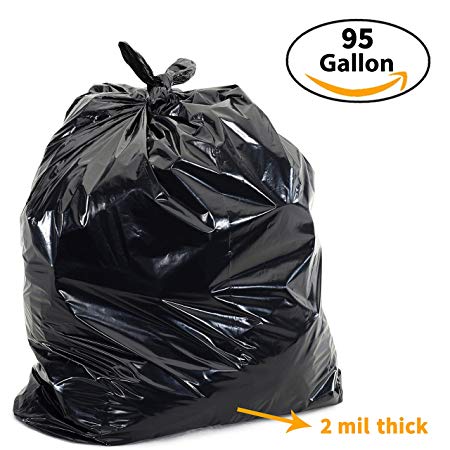 Dyno Products Online-95 Gallon Toter 2 Mil, Black (25 Ct) Ultra Wide, Superior Strength,Trash Bag. 61