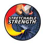 Tear resistant, large capacity, stretchable strength