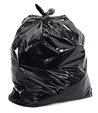 55 Gallon Trash Can Liners Contractor Bags Black Made in USA 100 Count (1.5 Mil Thick)