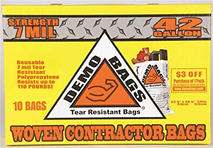 Demo Bags GIDDS2-2481109 Contractor Trash Bag (10 Bags Per Pack), 42 gallon