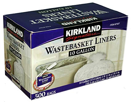 Kirkland Signature 10-Gallon Wastebasket Liners, 500 Bags (2, 500 Bags)