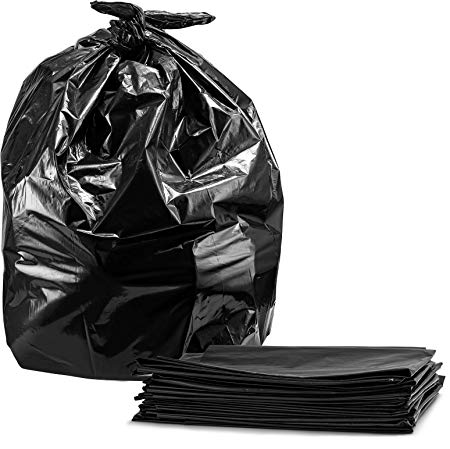 40-45 Gallon Trash Bags, Large Black Heavy Duty Garbage Bags, 40