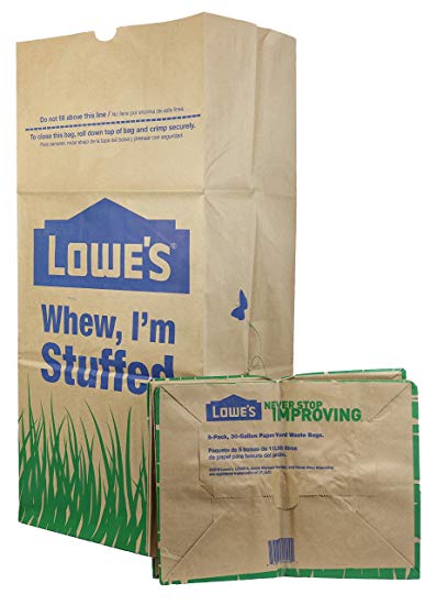 Lowe’s 30 Gallon Heavy Duty Brown Paper Lawn and Refuse Bags for Home and Garden (25 Count)
